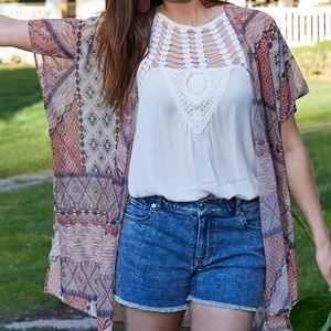 Patchwork open front Ruana/Kimono